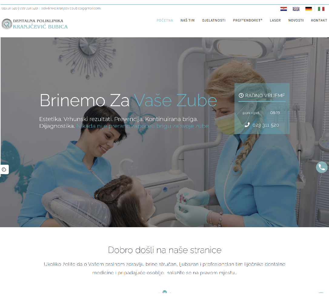 web page project medical center Kranjcevic Bubica